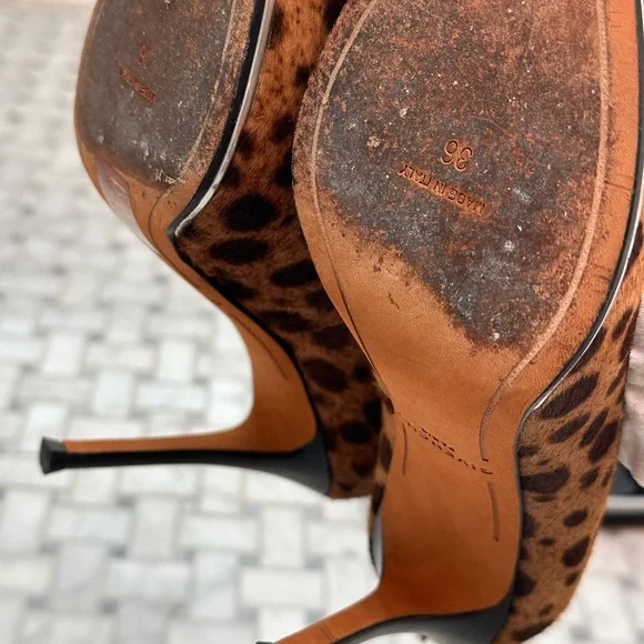 Givenchy leopard pony hair heels, size 36, 4 inch heel